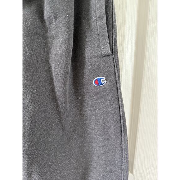 VTG Champion Sweatpants Mens Medium Gray Blue Logo Joggers Fleece 90s Y2K - Picture 3 of 5